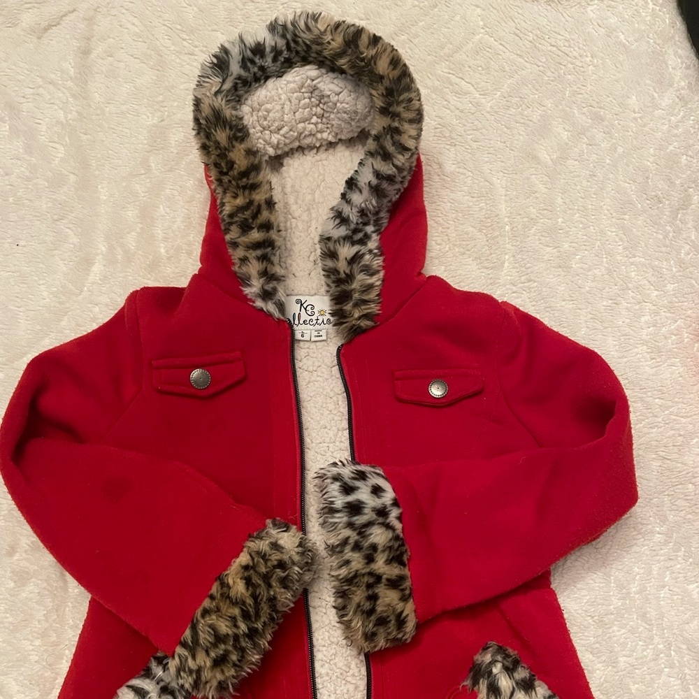 Red and cheetah jacket size 6